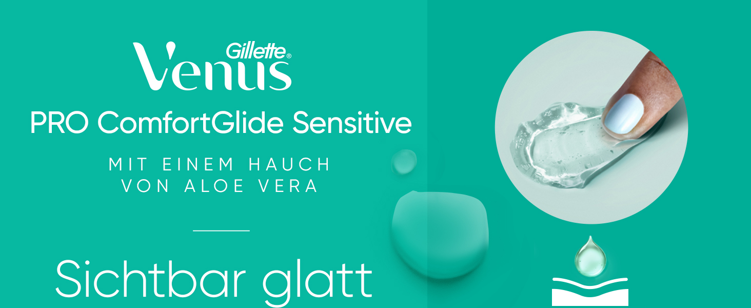 Жіноча бритва Gillette Venus Pro Comfortglide Sensitive для чутливої шкіри, срібляста (бритва + 6 змінних касет)