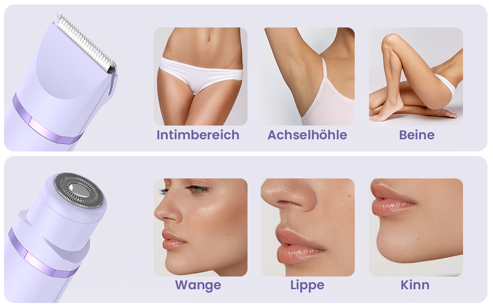 Електричний жіночий епілятор для тіла та обличчя, для інтимної зони, USB, фіолетовий