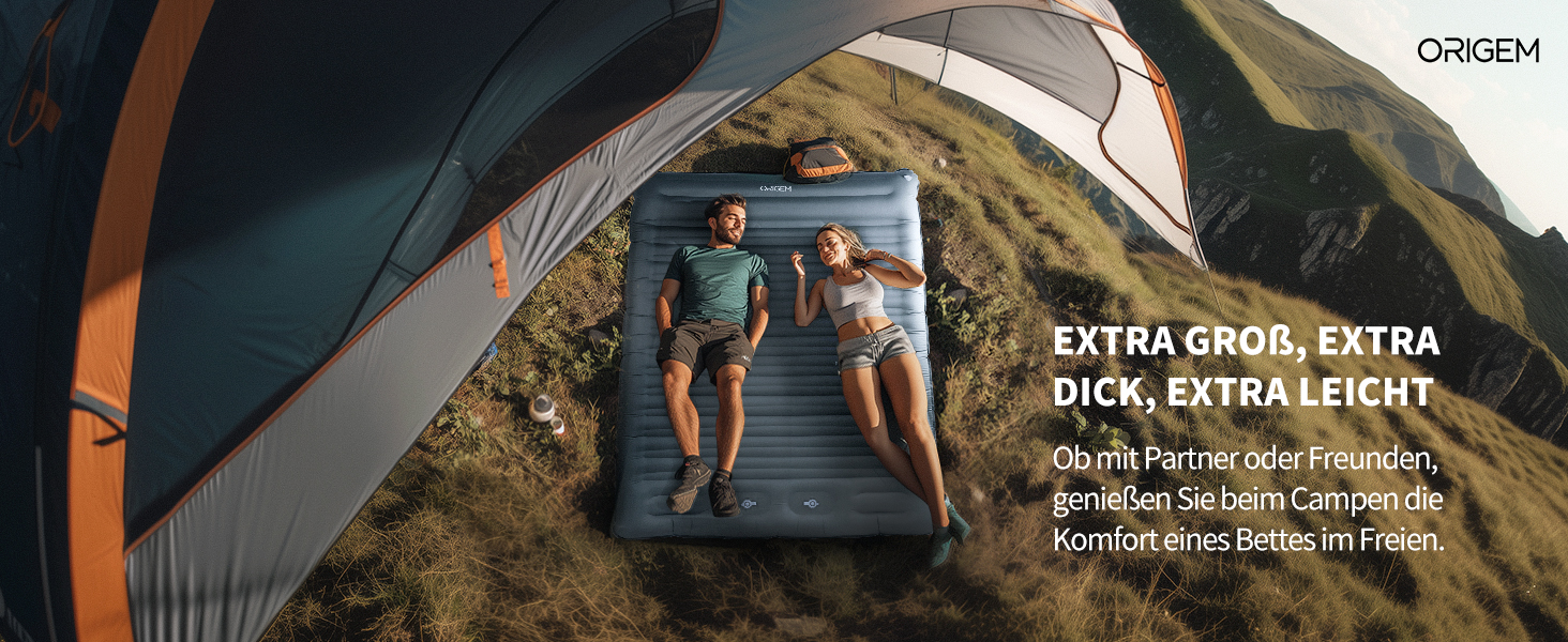 Килимок для кемпінгу Isomatte Origin самонадувний 2 особи, 14 см, армійний зелений