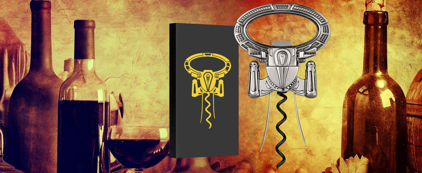 Відкривачка для вина LKKCHER з двома зубцями, для старих винних пляшок, професійна, бронзова з подарунковою коробкою та листівкою