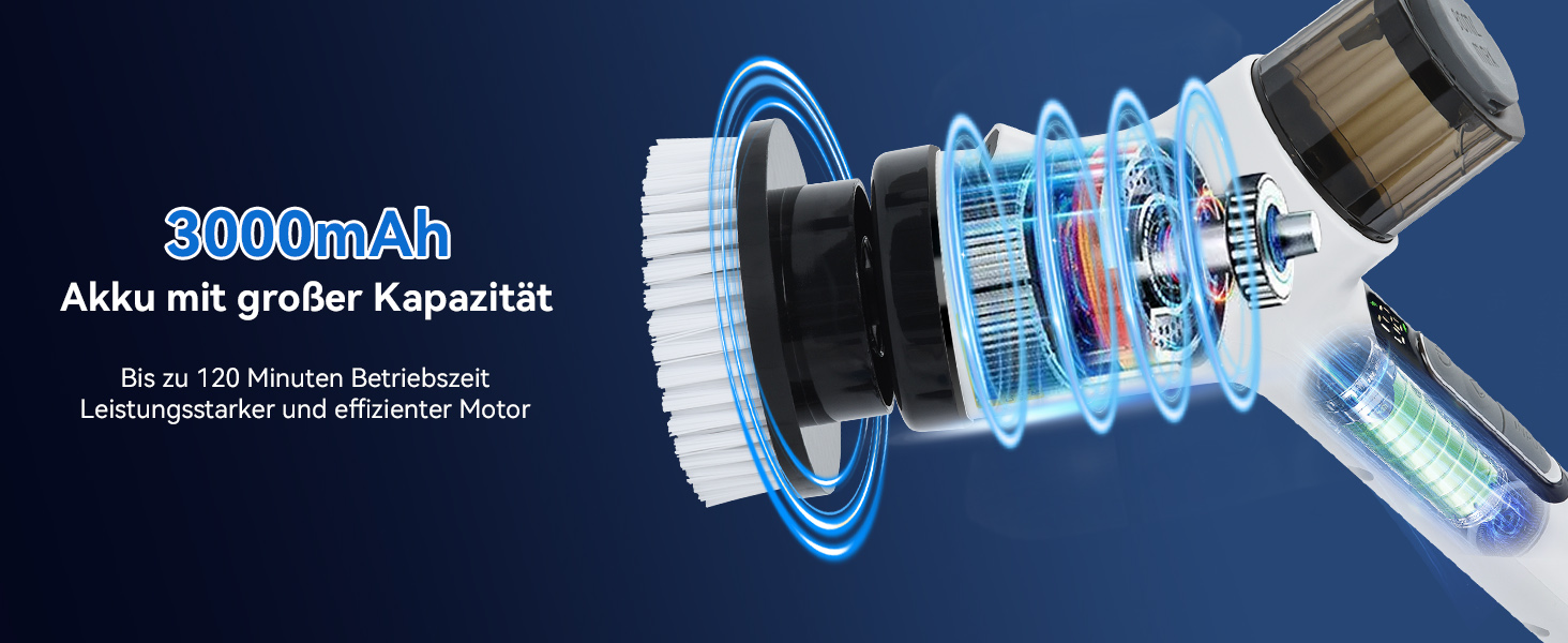 Електрична щітка для прибирання OTRAKI з 7 насадкоми: для ванної, кухні, плитки, авто