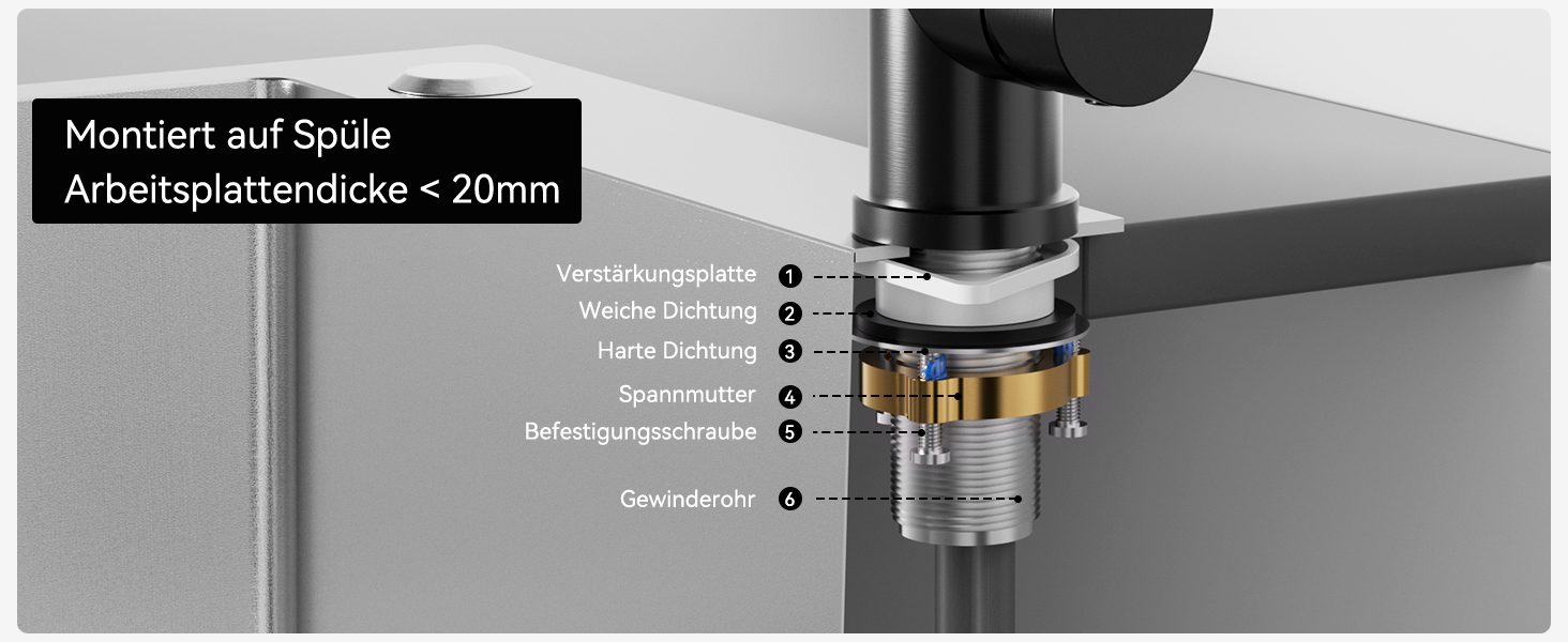 Кран кухонний CECIPA SOFETIY SERIE, чорний, з висувною лійкою, 360° поворот, нержавіюча сталь, двофункціональний