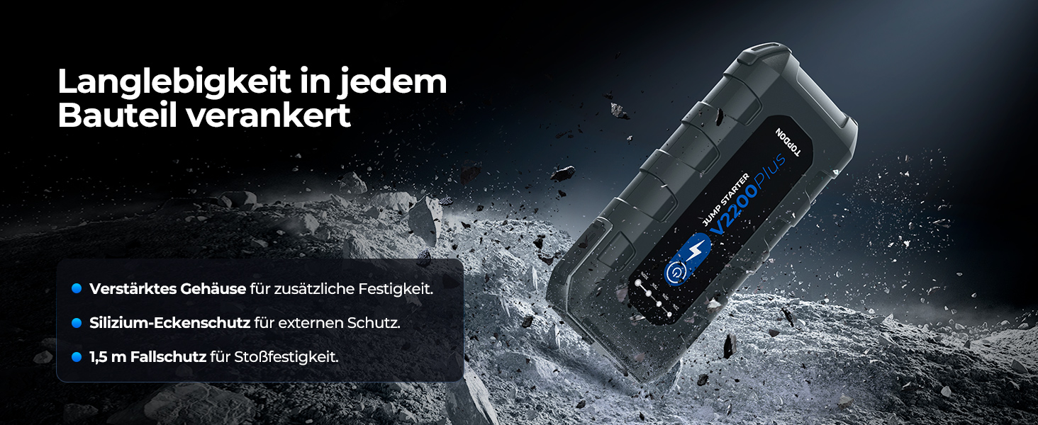 Powerbank TOPDON JS3000 для запуску двигуна, 24000mAh, 2200A, для бензинових (9.0L) та дизельних (7.0L) двигунів, з EVA-чохлом