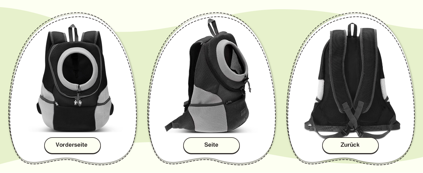 Рюкзак для собак та котів ALLSOPETS, переноска для маленьких тварин, рюкзак для велосипеда та мотоцикла, для піших прогулянок, кемпінгу та відпочинку на природі (чорний, M)