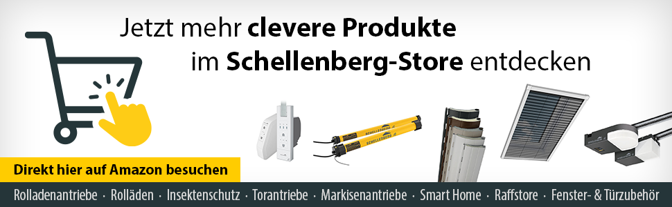 Електричний роликовий двигун Schellenberg Mini Standard 6 Нм для ролет 40 мм, механічне налаштування кінцевих положень, для площі до 4 м², комплект із настінним кріпленням