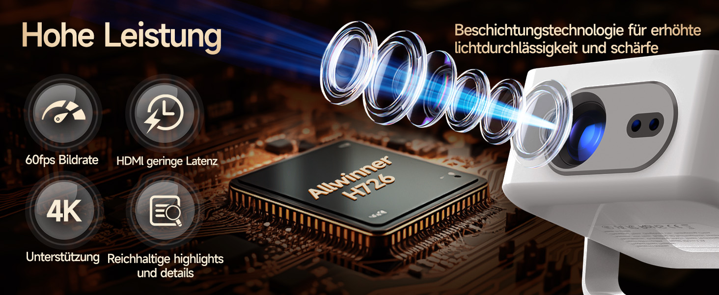 Magcubic HY300max Міні проєктор 4K/8K з Android 14, WiFi 6, Bluetooth 5.4, автофокусом та корекцією трапеції для домашнього кінотеатру (білий)