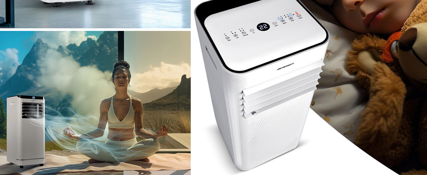 Мобільний кондиціонер Berdsen 5-в-1 10000 BTU: охолодження, осушення, вентиляція, авто- та нічний режими, керування Tuya Smart App, енергоефективний