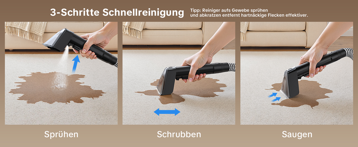 Портативний пилосос для чищення м'яких меблів Lubluelu 600 Вт, 18 кПа, з функцією самоочищення та насадкою для килимів, диванів та авто (чорний)