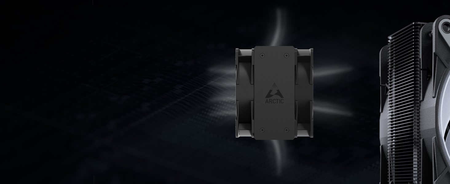 ARCTIC Freezer 36 A-RGB: Кулер для CPU з Push-Pull та RGB підсвічуванням для Intel та AMD, Single-Tower, 2 вентилятори 120 мм, 200–2000 rpm, гідродинамічне підшипник, з термопастою MX-6, Чорний