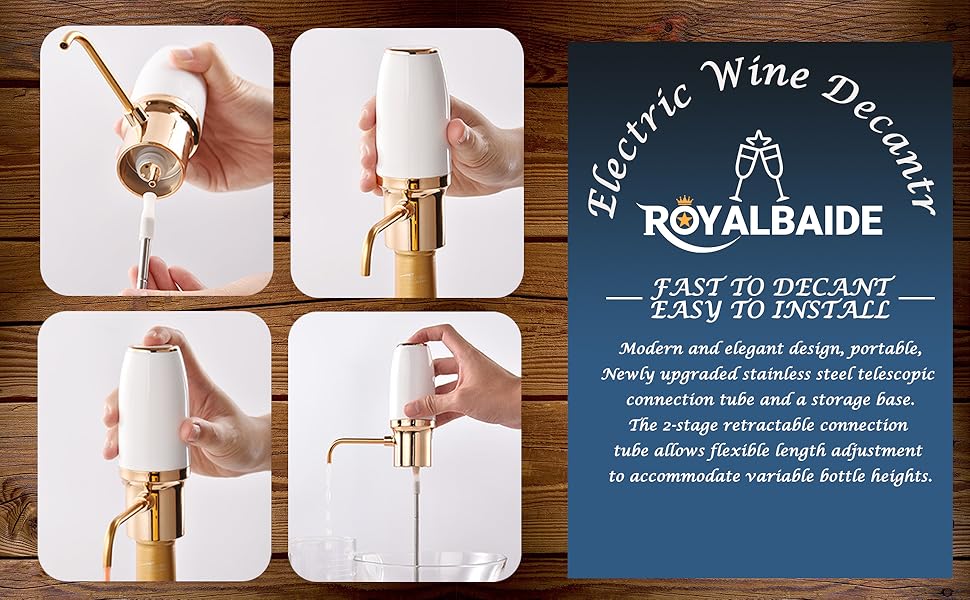 Electric Wine Aerator Dispenser, Electric Smart Decanter with Rechargeable USB Port, Electric Wine Decanter and Wine Dispenser Pourer, Wine Gift for Mother and Wife