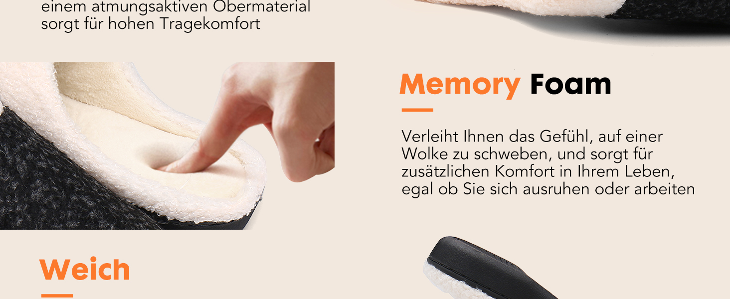 Тапочки зимові Mishansha для чоловіків та жінок, утеплені, з пам'яттю, з плюшем, 42/43 EU, чорні