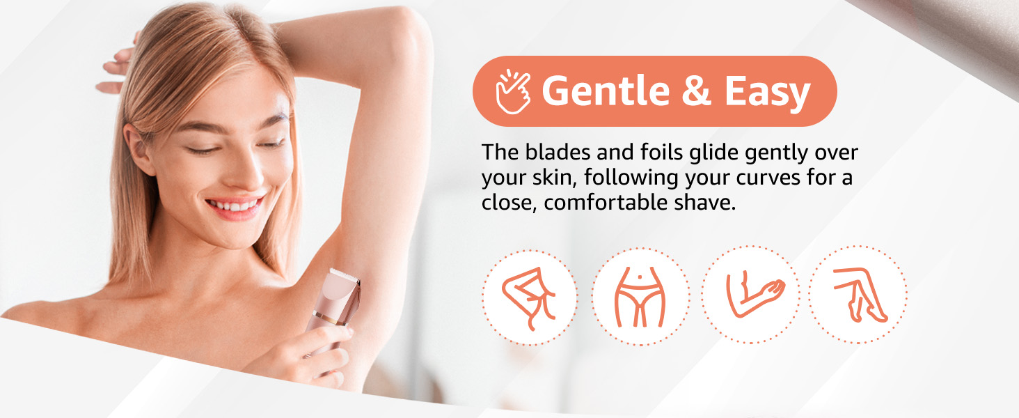 Триммер для бікіні для жінок – 2-в-1 електробритва для інтимної зони: водонепроникний триммер IPX7 для подорожей та душу (рожеве золото)