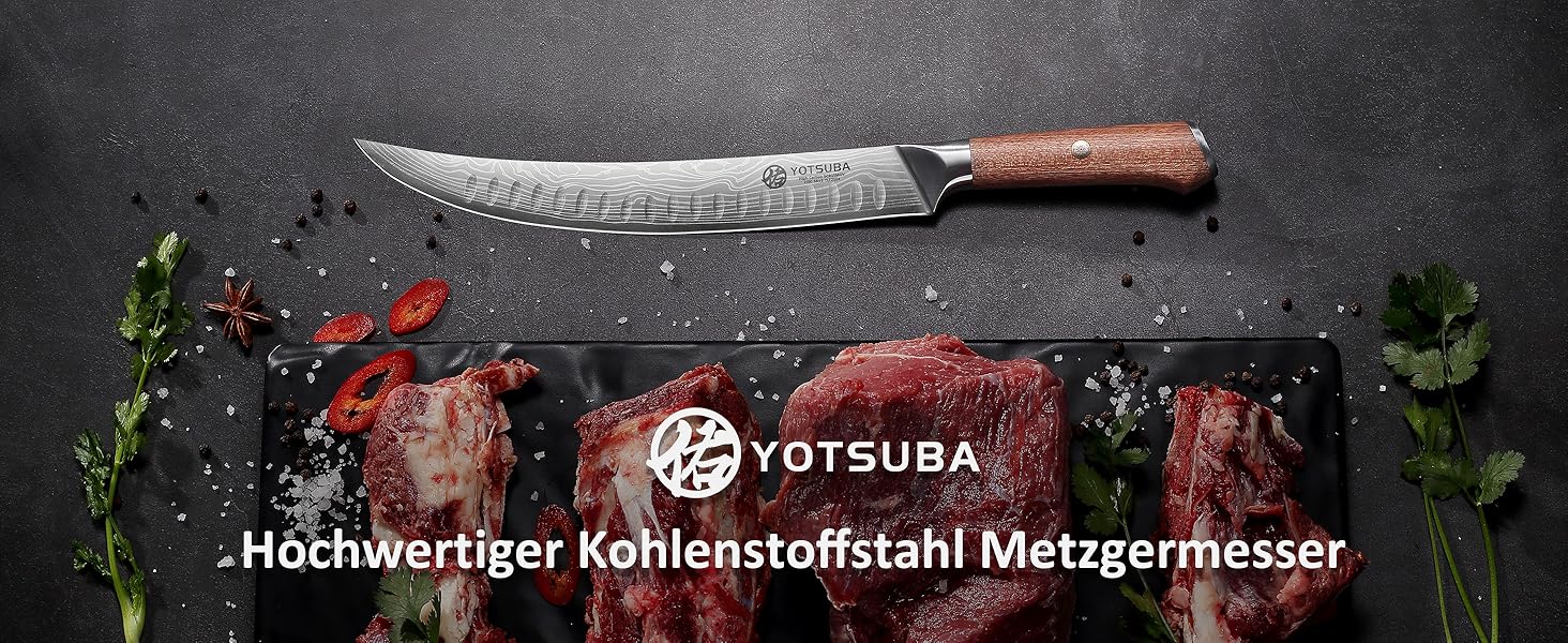 Японський кухонний ніж YOTSUBA 22см, професійний шеф-ніж з високоякісної сталі, ергономічна ручка, для приготування їжі