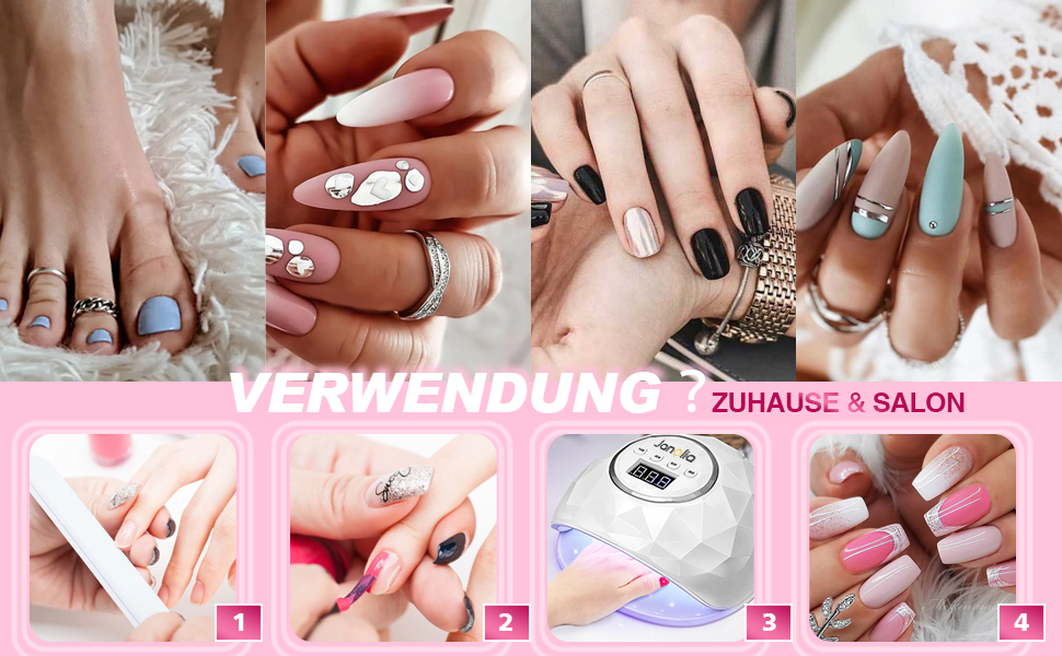 Лампа для сушіння нігтів Janolia 86W UV LED з сенсором та LCD дисплеєм для гель-лаку, професійна, з таймером, для нігтів рук та ніг