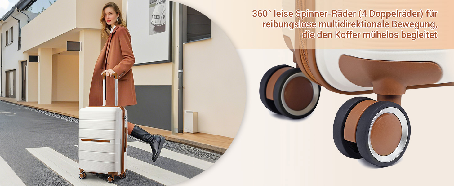 Чемодан British Traveller Mittelgroß: міцний валіза на 8 коліщатках з TSA-замком, 66 x 43.3 x 28.5 см, бежевий