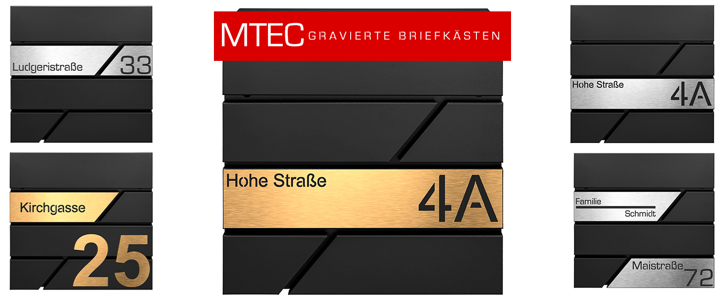 Поштовий ящик з газетницею з нержавіючої сталі, настінний, з замком та відділенням для преси, лазерне гравіювання (чорний)