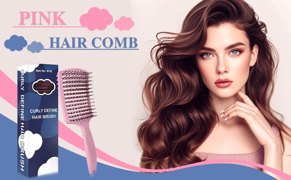 Щітка для кучерявого волосся: формування та визначення кучерявок (рожева)