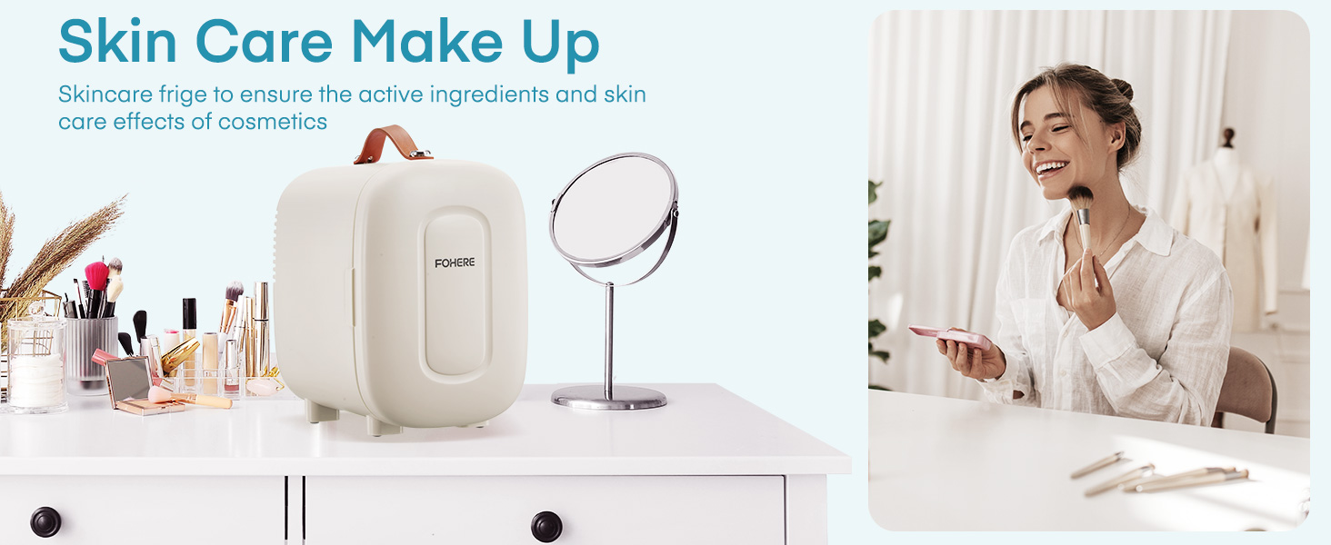 Mini холодильник FOHERE 5 літрів: для напоїв та догляду за шкірою, USB живлення, 220V/12V, білий