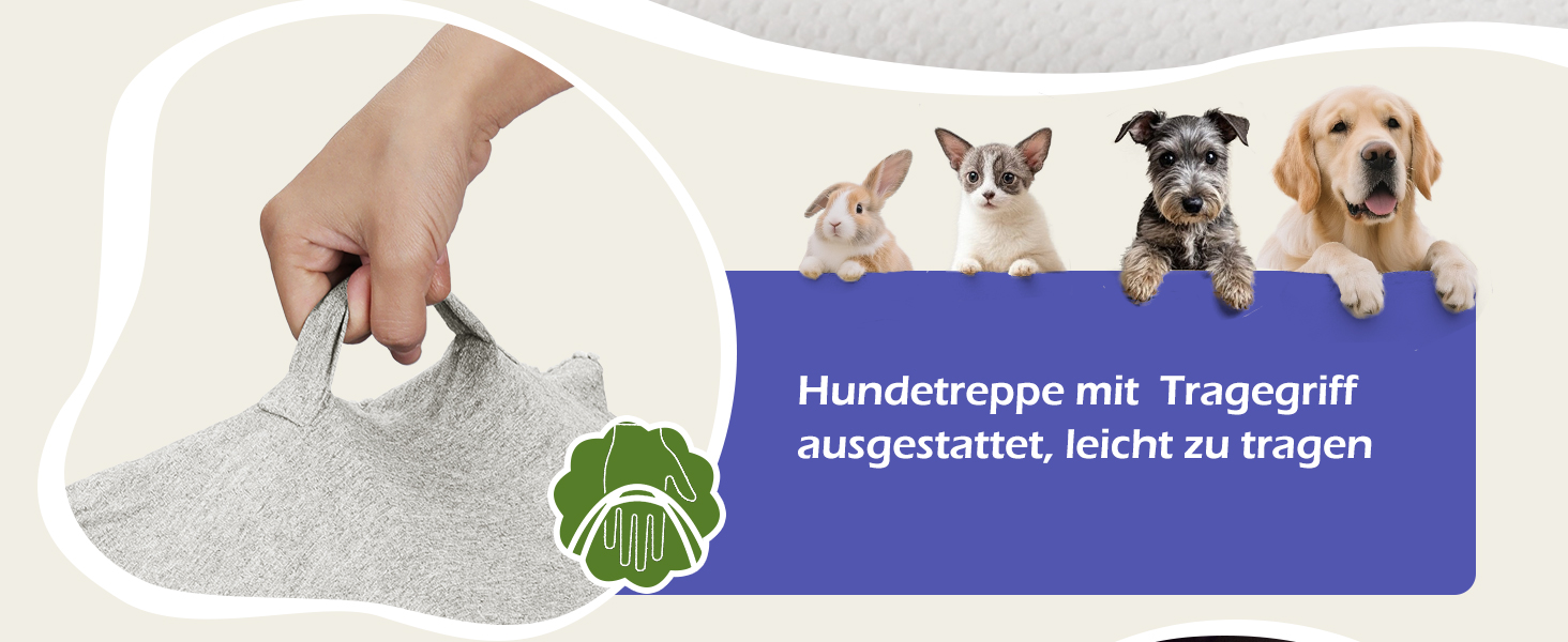 Сходинки для собак Eukue: 2 сходинки для собак маленьких порід, підйом на ліжко/диван, з високощільних матеріалів, портативні, знімний чохол (білий)