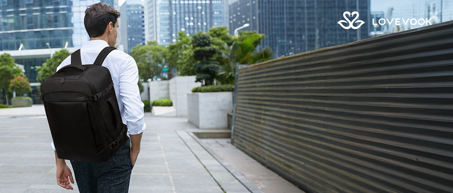 Рюкзак для подорожей LOVEVOOK, 17.3 дюйми, для ноутбука, чоловічий/жіночий, чорний