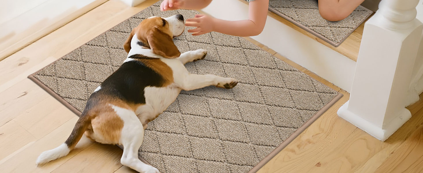 Ковзаючі килимки на сходи COSY HOMEER, 15 шт., 70 x 22 см, антиковзаючі, самоклеючі, машинне прання, 100% поліестер, TPE-підкладка, для дітей, літніх людей та домашніх тварин, сірий та білий