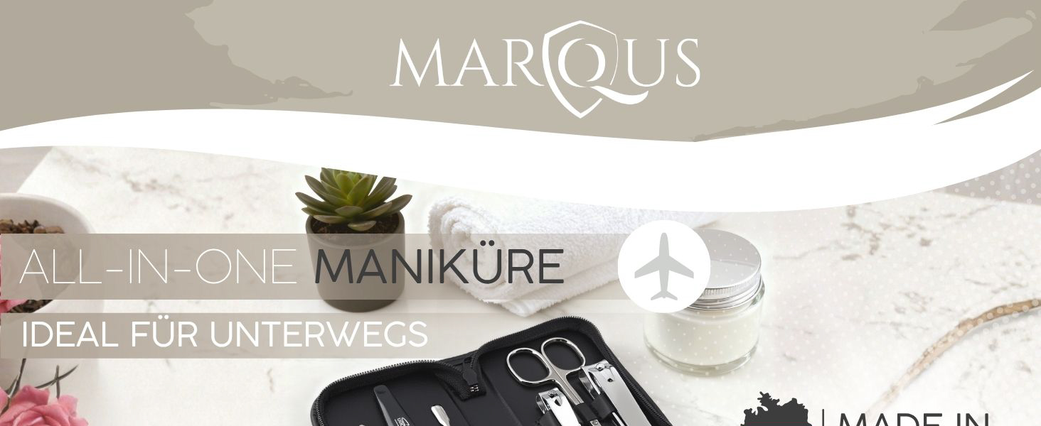 Набір для манікюру Solingen marQus (6 предметів) в шкіряному чохлі - нержавіюча сталь, для жінок та чоловіків