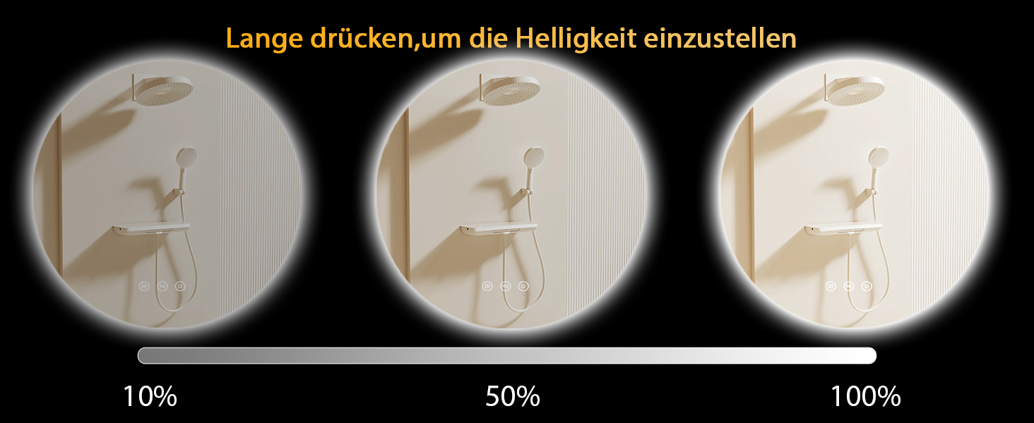 Дзеркало для ванної кімнати з підсвічуванням 70 см, LED дзеркало з підсвічуванням, 3 кольори світла, антизапарник, регульована яскравість, сенсорне управління, функція пам'яті, кругле, водонепроникне IP44, 70x70 см