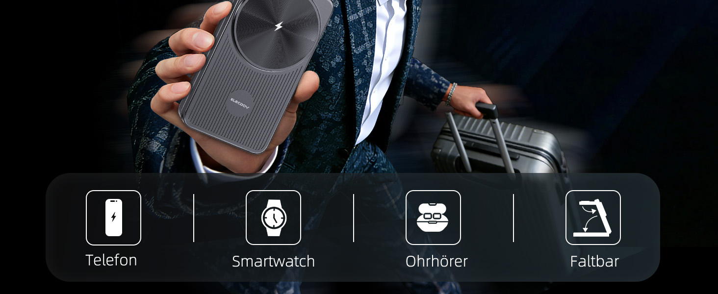 Бездротова зарядка 3-в-1 MagSafe для Samsung Galaxy S25 Ultra та інших моделей, з підтримкою годинників та навушників