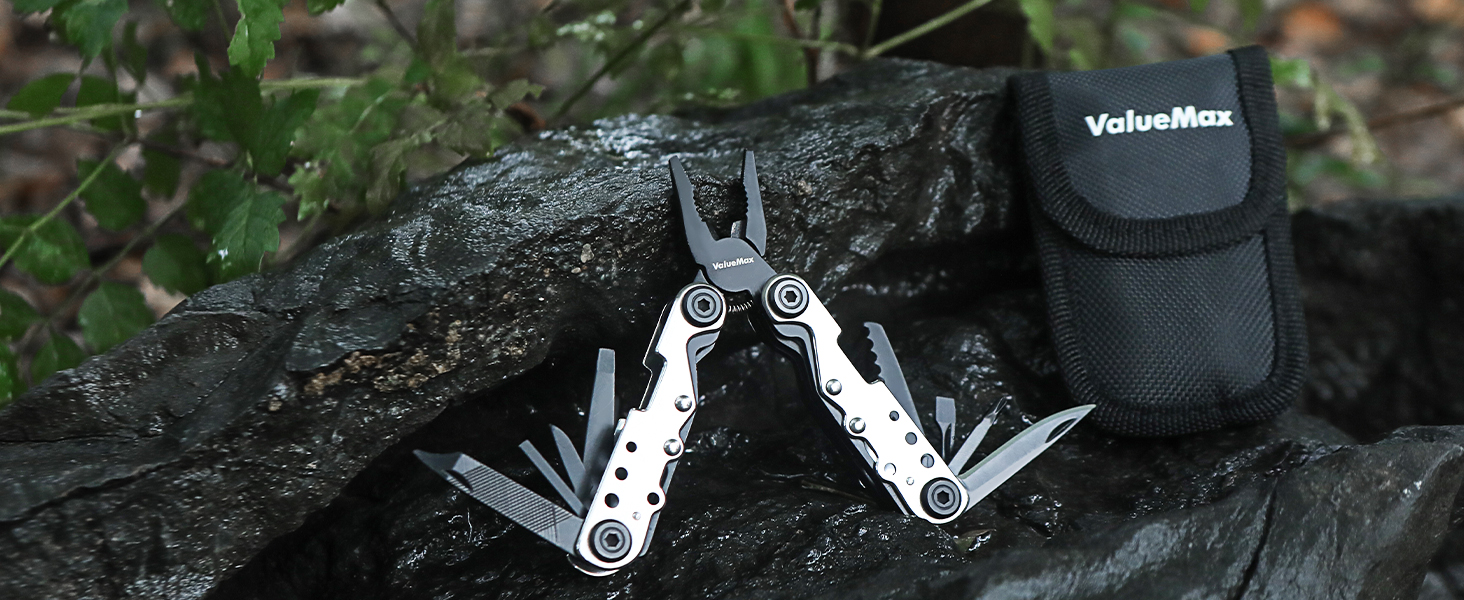 Мультитул ValueMax 13-в-1: мультиінструмент з плоскогубцями та ножем для кемпінгу та ремонту