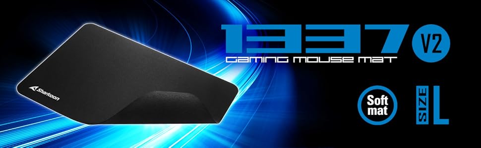 Ігровий килимок для миші Sharkoon 1337 Gaming Mat V2 XXL, водовідштовхувальний, 355x255 мм