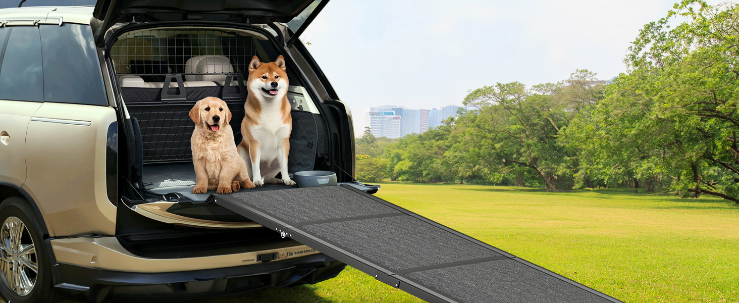 Сходи для собак у машину, складані, з антиковзким покриттям, для середніх та великих собак до 113 кг, 170x44 см