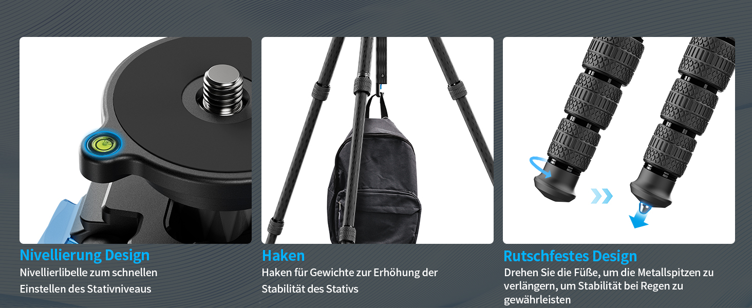 Штатив SIRUI AM124 з кульковою головкою AM01, карбоновий, для камери, легкий, туристичний, водонепроникний, 159 см, навантаження 12 кг