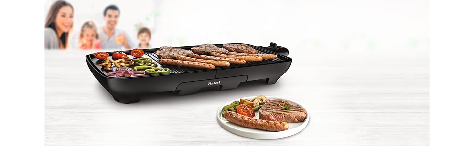 Торговий гриль Tefal Plancha Booster CB6428 Malaga: велика поверхня, 6 температур, злив жиру, Thermo-Spot