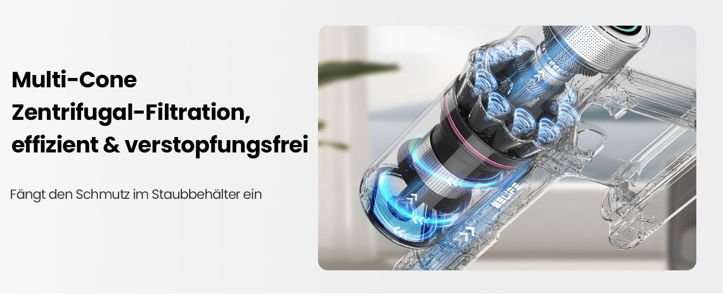 Бездротовий пилосос Belife Akku: потужний, 6-в-1, для тварин, килимів, твердих поверхонь, LED-дисплей, 45 хв роботи, 45000Pa, 550W, безщітковий мотор (рожевий)