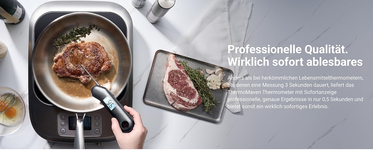 Цифровий термометр для м'яса ThermoMaven F1 Turbo – миттєвий показник, точність ±0,3°C, водонепроникний (IP67), з відкривачкою, для приготування на грилі та барбекю