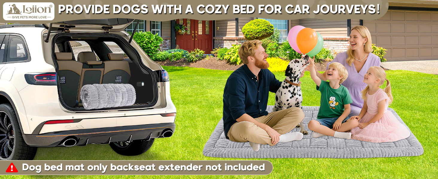 Килимок для собак у машину Loiion, захист заднього сидіння, чорно-білий, 127x62.5 см