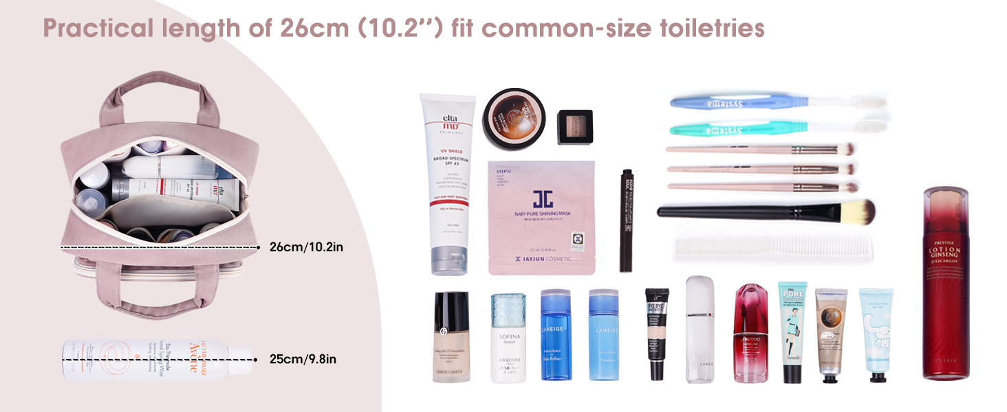 Велика косметичка для жінок Kulturtasche Damen Gross, дорожня косметичка, сумочка для макіяжу, валізка для туалетних речей (Бежевий фламінго)