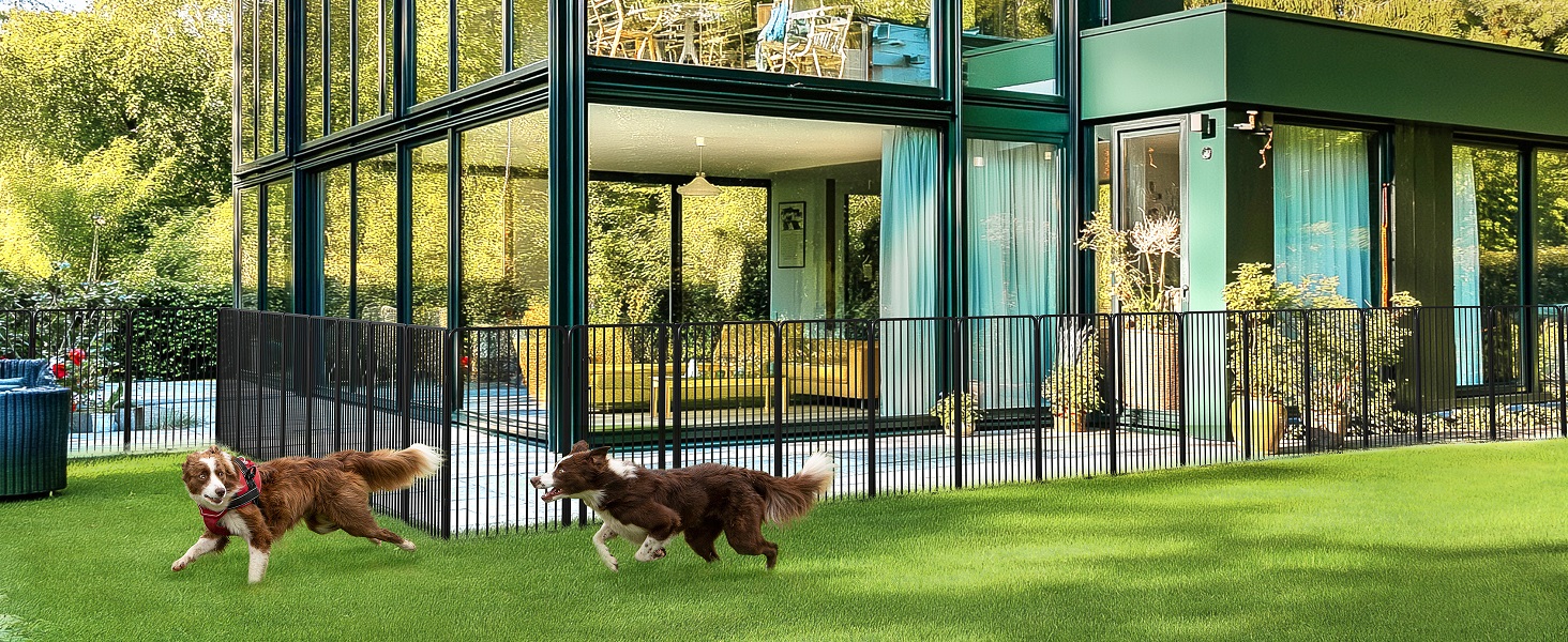 Забіг для цуценят Yaheetech 6-секційний, 100 см, з замком, захист від подряпин, міцні металеві дроти, для дому та саду