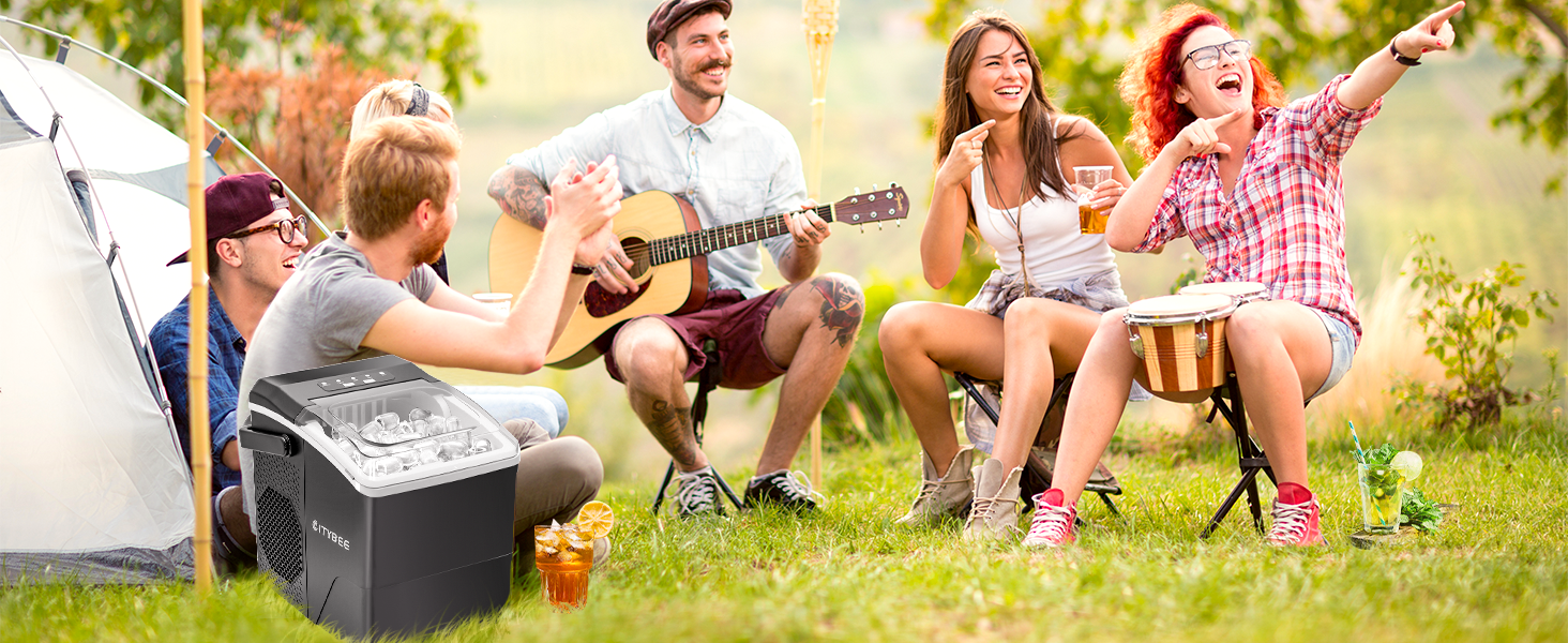 Машина для приготування кубиків льоду Klein - 2 розміри, 9 кубиків за 6 хвилин, портативна, для офісу, кемпінгу та вечірок (чорний)