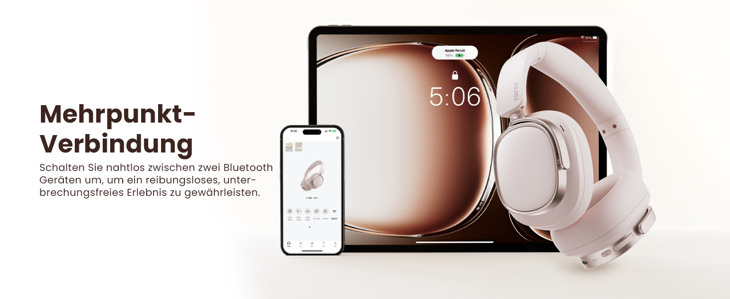 Навушники бездротові Edifier ES850NB Over-Ear з шумозаглушенням, Hi-Res Audio, Bluetooth 5.4, рожеві