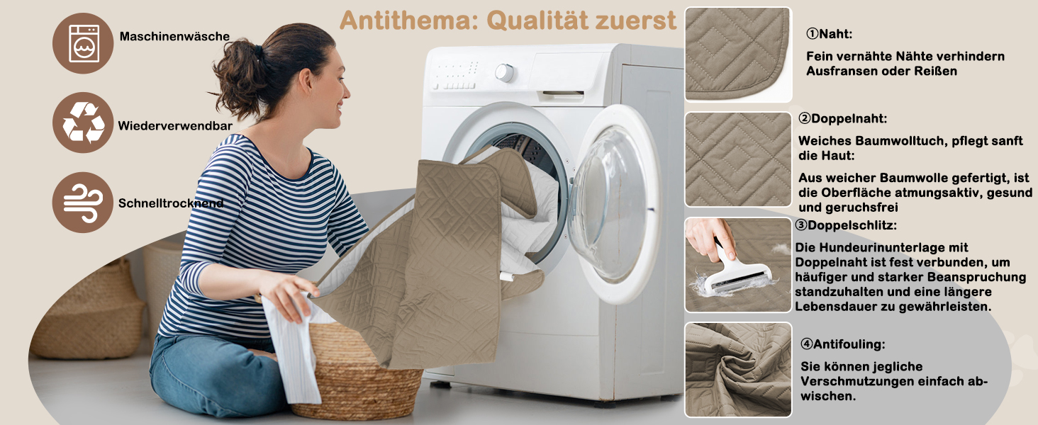 Водонепроникний килимок для собак Gyuro, двосторонній, міцний, для дивану та ліжка, прання дозволено, для собак та котів (Темно-хакі + Хакі, 77 x 178 см)