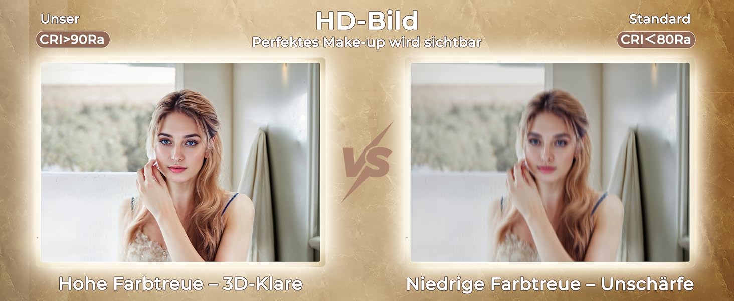 Дзеркало для ванної кімнати з підсвічуванням 60x50x3,5 см, LED, 6400K, холодний білий, економія енергії, вертикальне/горизонтальне кріплення, вимикач на стіні, матові краї