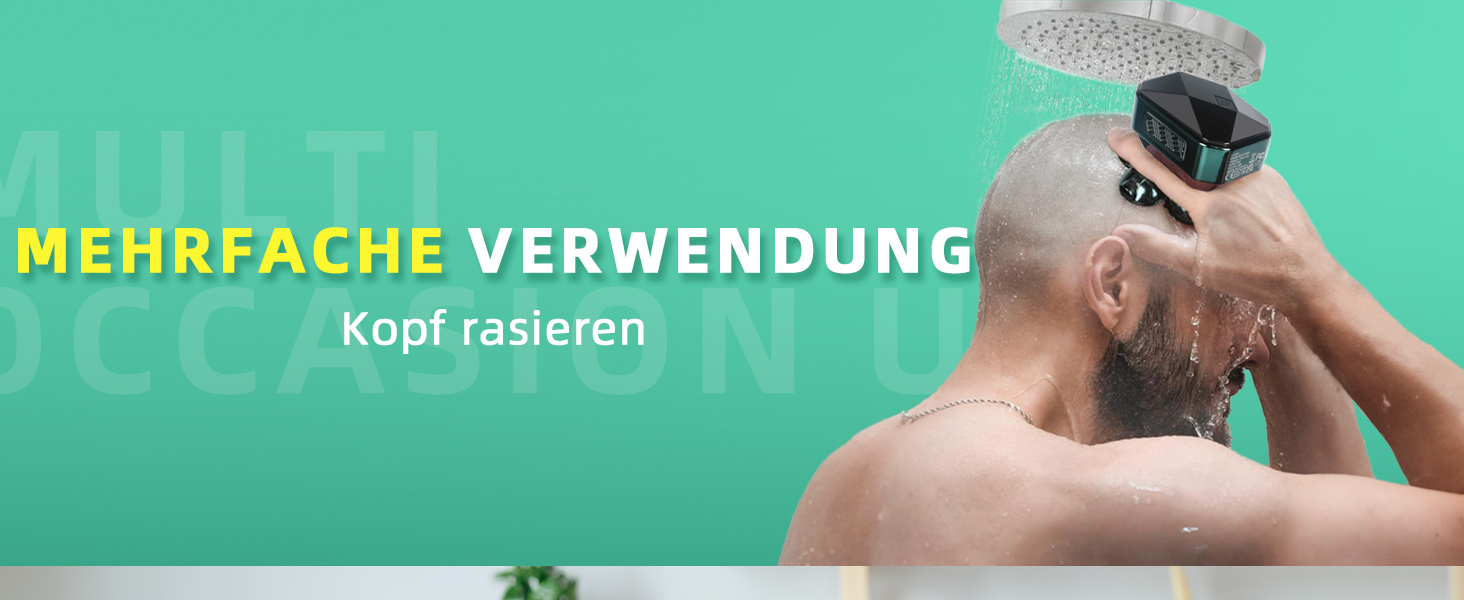 Електричний голкострум для чоловіків Luctry Glatzen Rasierer, 5D голкострум для чоловіків з лисою головою, водонепроникний IPX7, темно-зелений