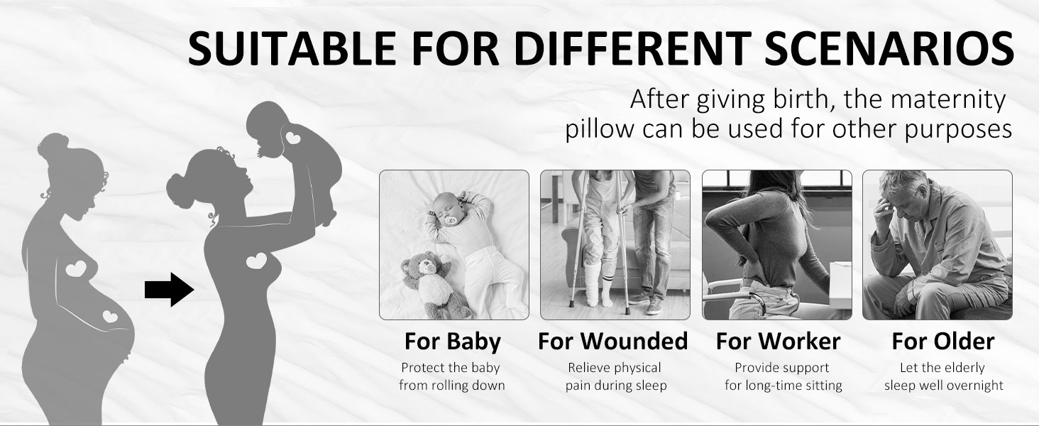 Подушка для вагітних Chilling Home U-подібної форми, подушка для сну на боці з чохлом, велика подушка для годування, подушка для жінок та тих, хто спить на боці (чорний, синій)