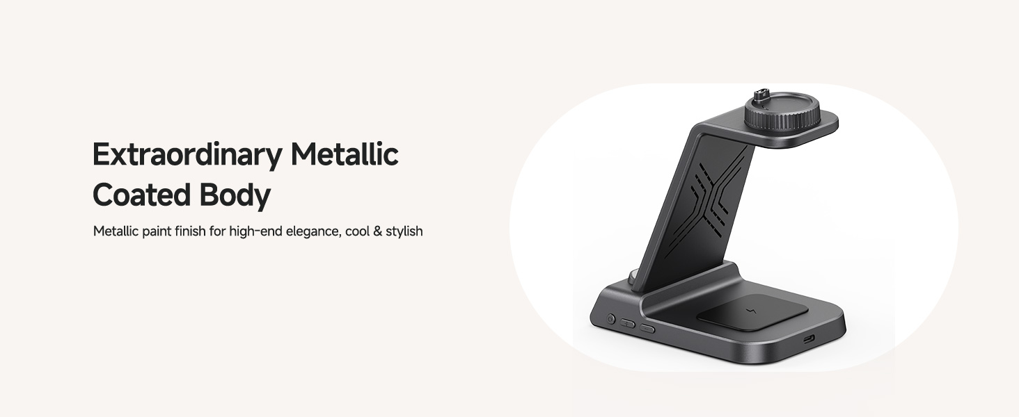 Бездротова зарядна станція 3-в-1 для Garmin Vivoactive/Venu/Forerunner/Instinct/Fenix/Epix 2, Samsung S25/S24, iPhone, AirPods, Galaxy Buds3