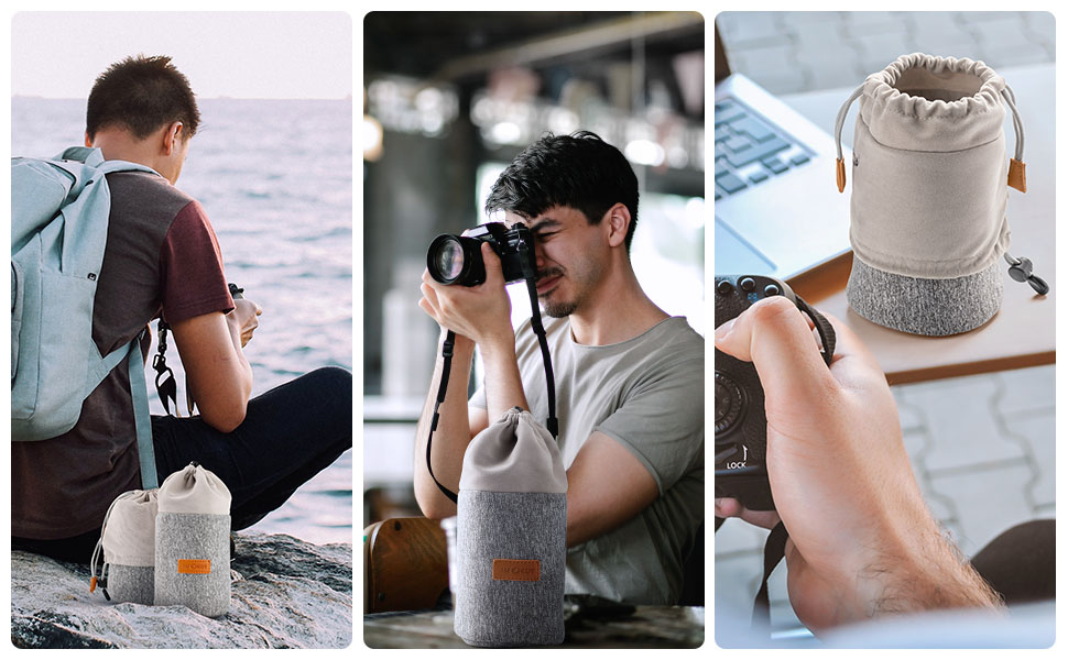 Чохол для об'єктива K&F CONCEPT, 2-в-1, неопрен, 10 x 18 см