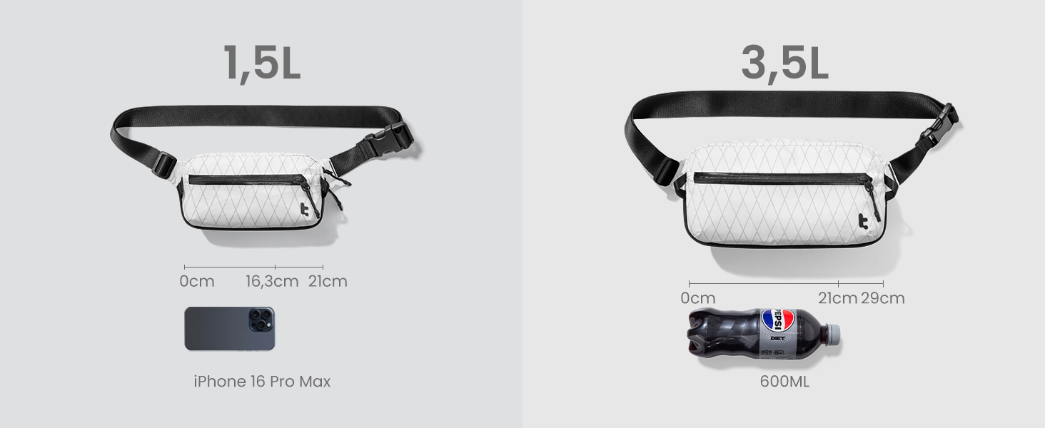 tomtoc Сумка на плече Sling Bag 3.5L з RFID-захистом - водонепроникна, для Switch, iPad mini, EDC, подорожі | X-pac White
