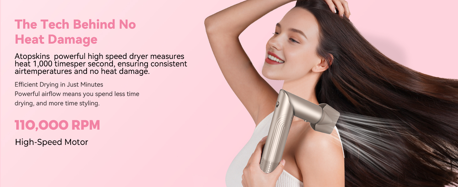 Набір для стайлінгу волосся 5 в 1 Atopskins Air Styler 1400W: іонний фен, вирівнювач, плойка Auto-Wrap та круглі щітки для об'єму та гладкості, Gold