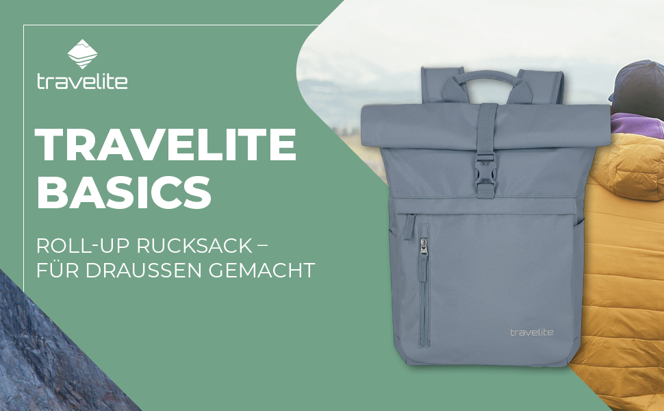 Рюкзак Travelite Basics Rollup 60 см, універсальний, димчасто-блакитний