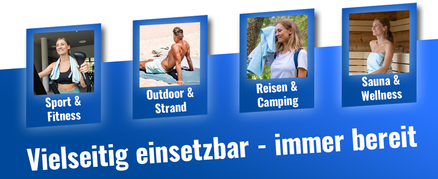 Набір мікрофібрових рушників Gipfelsport для сауни, фітнесу, спорту та пляжу (80x40 см, темно-синій)